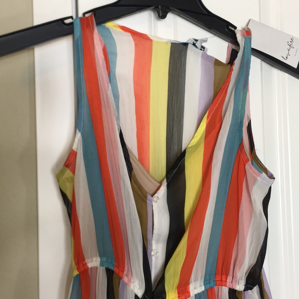 Maxi Dress Size MED Multi-color Long Striped Boho